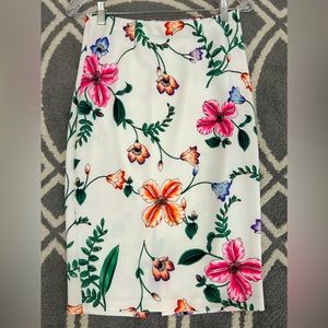 White floral Pencil skirt